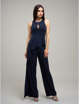 ONE-PIECE JUMPSUIT WITH RUFFLE DETAIL, FRONT DROP