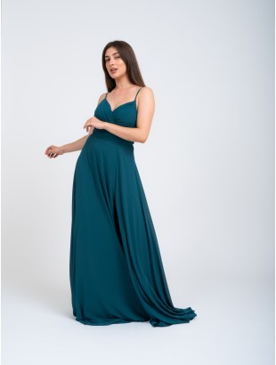 LONG DRESS WITH CROSS NECK