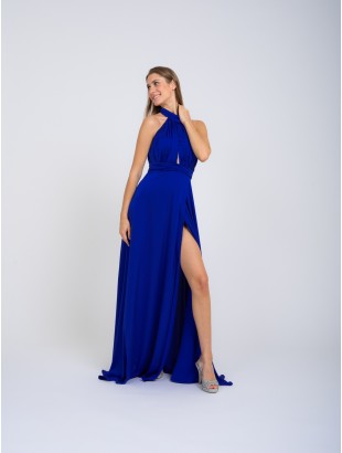 AMERICAN NECKLINE DRESS IN FLUID SATIN