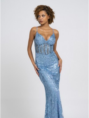 LONG MERMAID SEQUIN DRESS