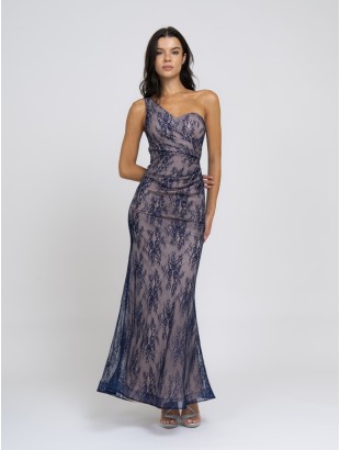 ONE-SHOULDER DRESS IN LACE FITTED MODEL