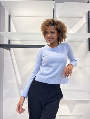 LONG SLEEVE CREW NECK SWEATER IN WOOL BLEND