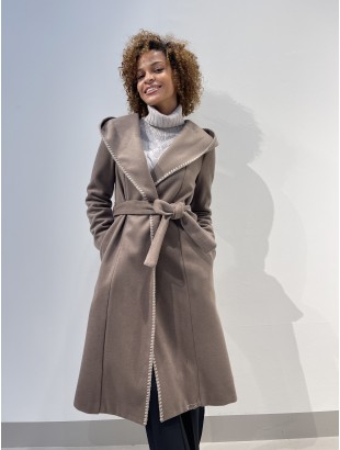 HOODED COAT IN WOOL BLEND