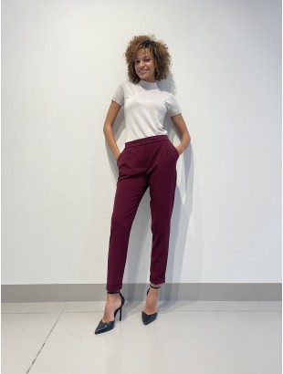 VISCOSE BLEND TROUSERS WITH SIDE POCKETS