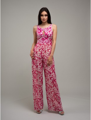 SLEEVELESS JUMPSUIT WITH DROP NECK