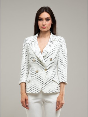 DOUBLE BREASTED JACKET IN POLKA DOT PATTERN