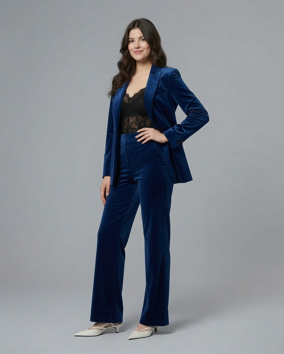 Blazer in velluto – Blu Navy