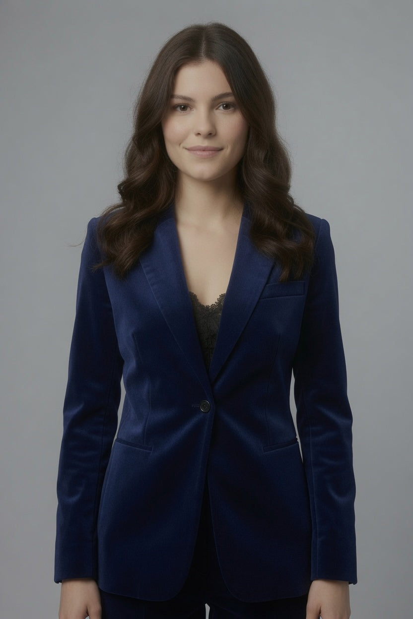 Blazer in velluto – Blu Navy