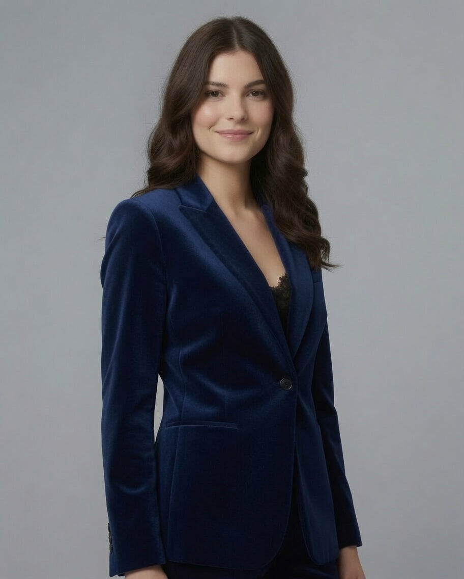 Blazer in velluto – Blu Navy