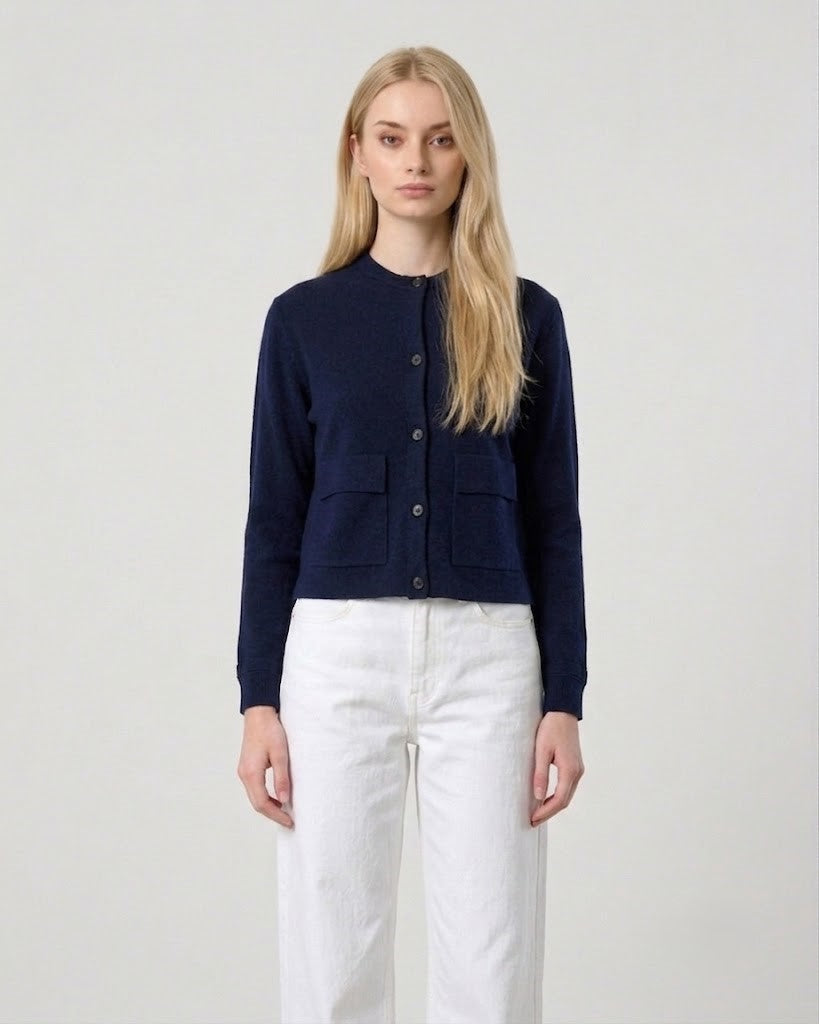 Cardigan con tasche – Blu Navy