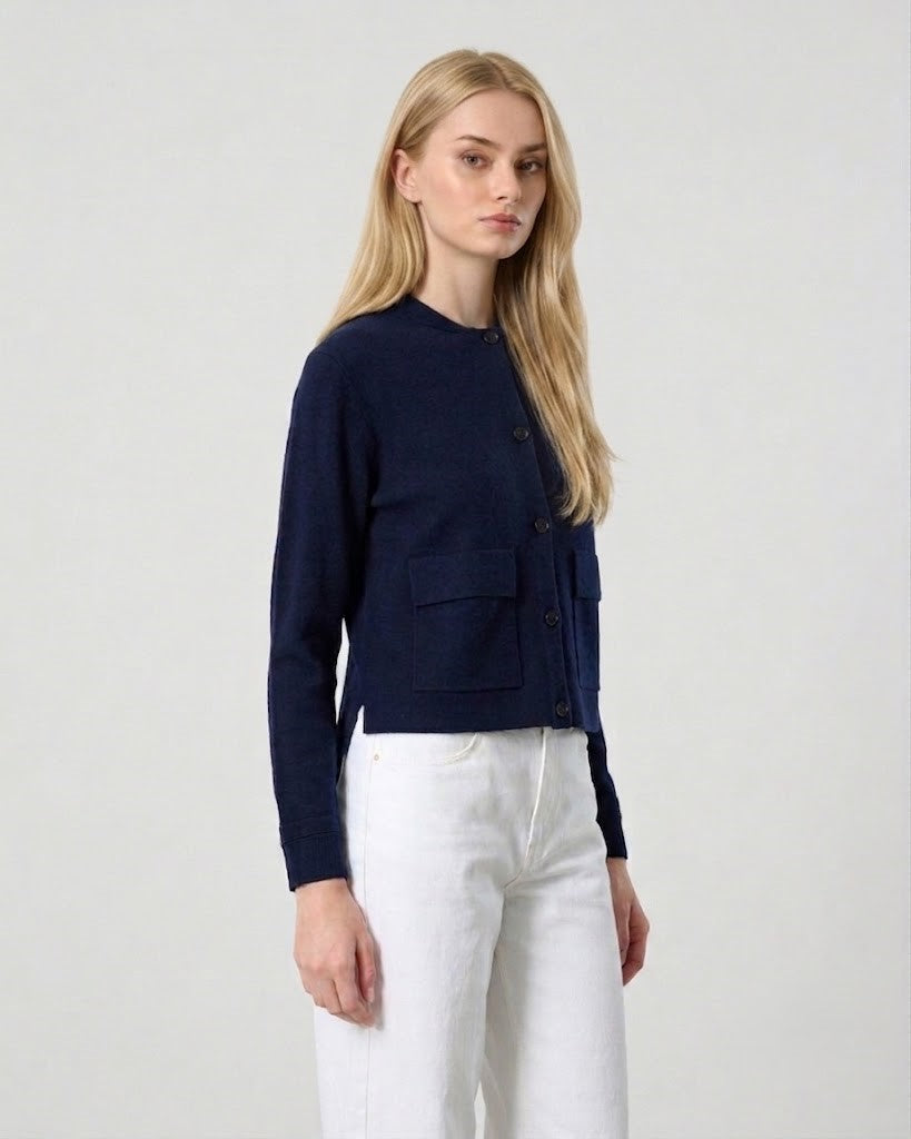Cardigan con tasche – Blu Navy