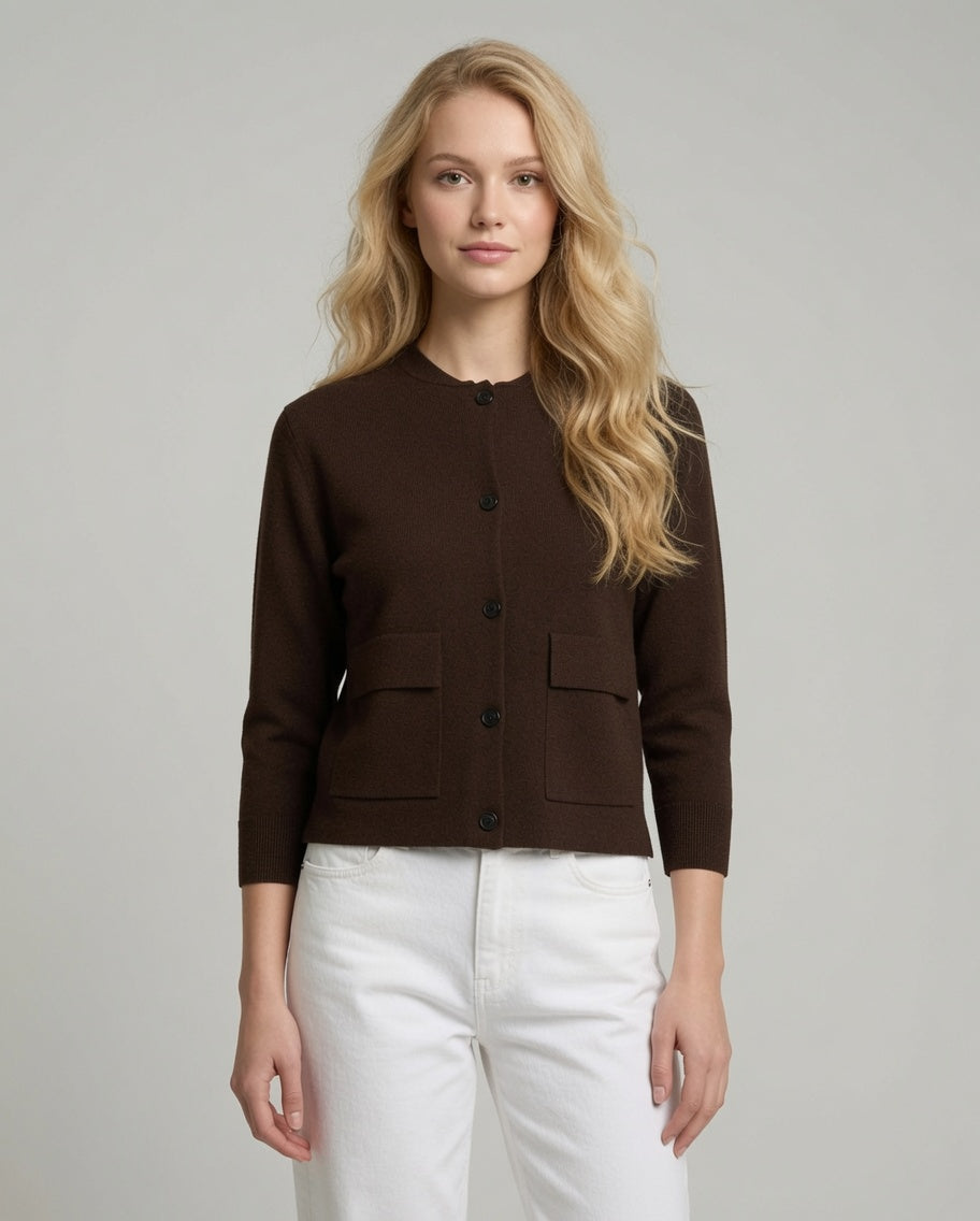 Cardigan con tasche – Moro