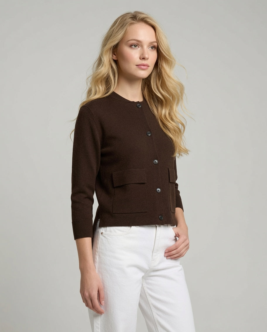 Cardigan con tasche – Moro