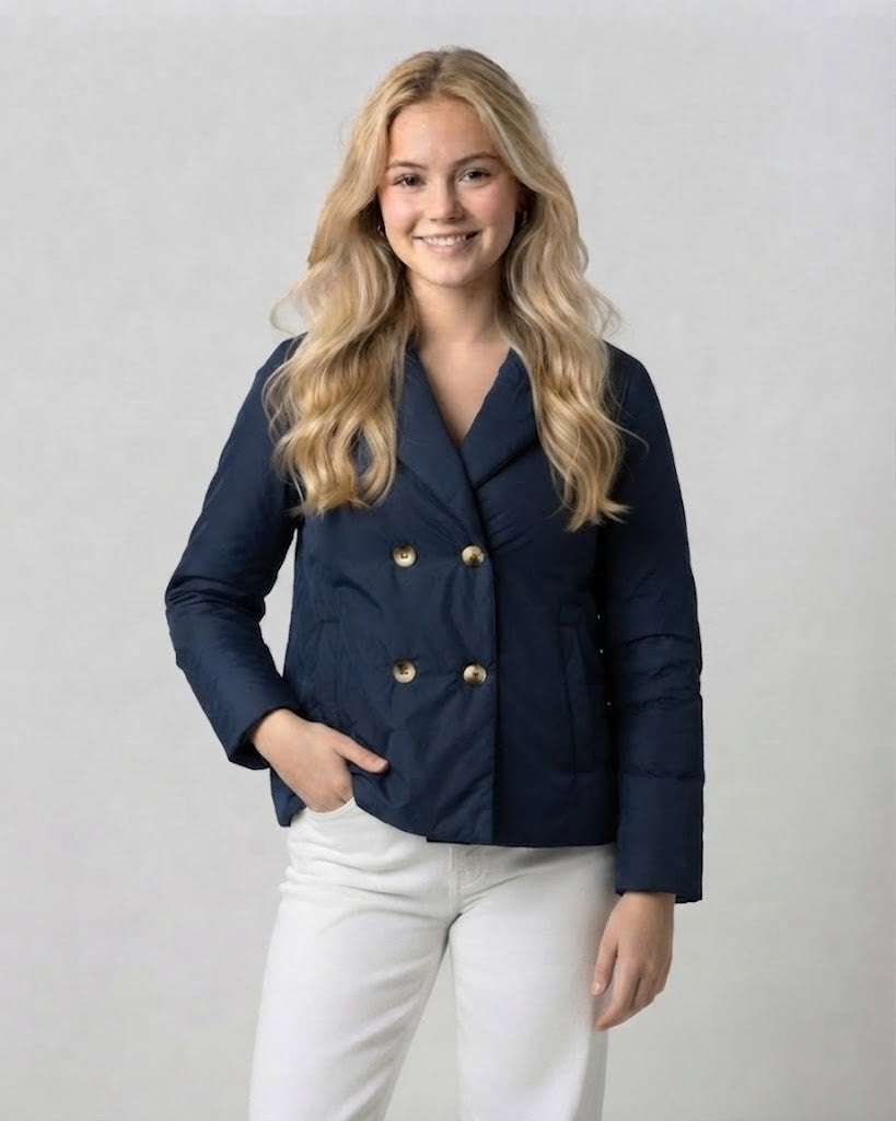 Giacca imbottita doppiopetto – Blu Navy