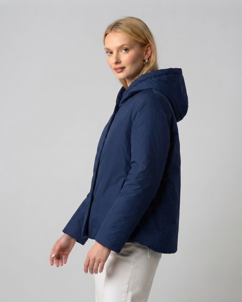 Giacca imbottita con cappuccio – Blu Navy
