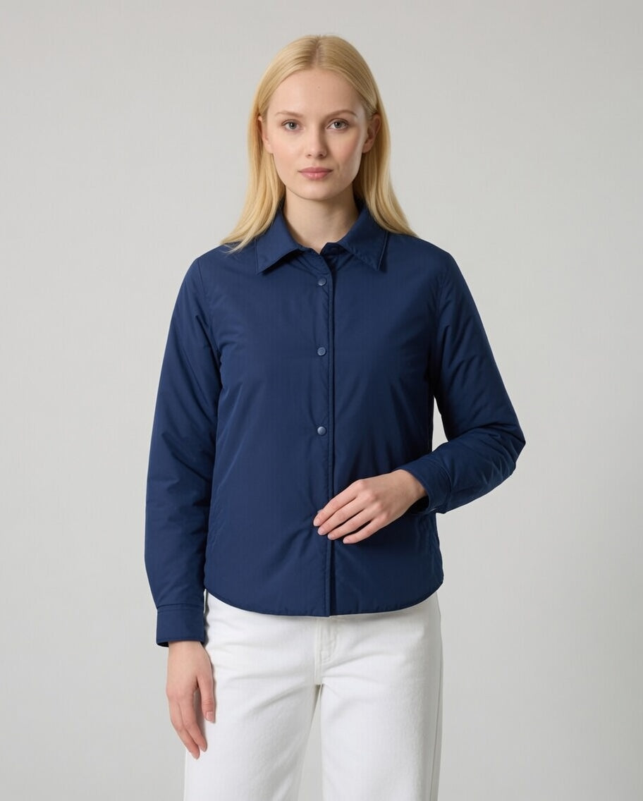 Giacca camicia imbottita donna – Blu Navy