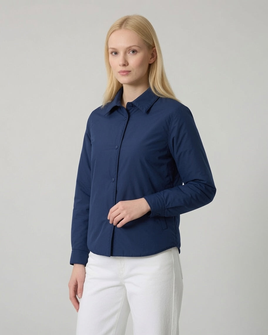 Giacca camicia imbottita donna – Blu Navy