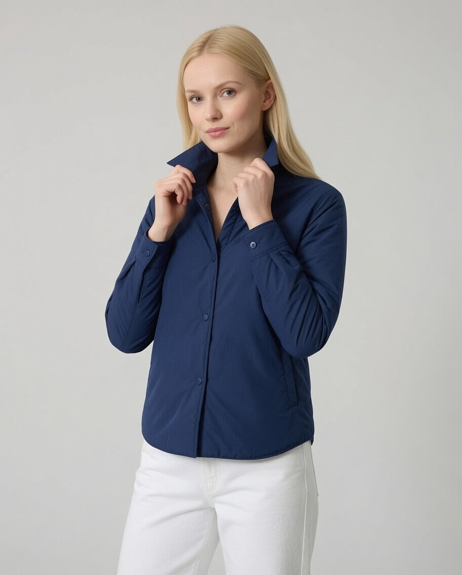 Giacca camicia imbottita donna – Blu Navy