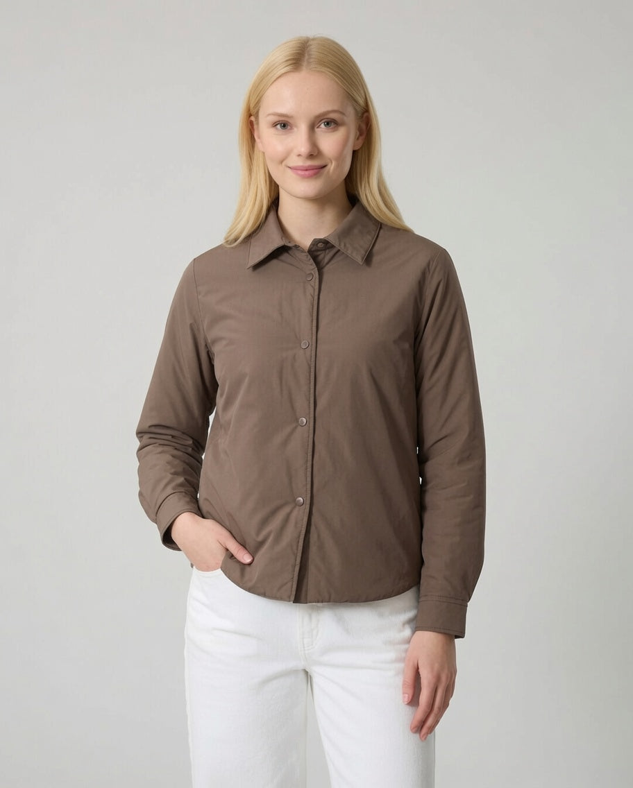 Giacca camicia imbottita – Tabacco