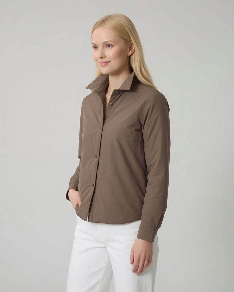 Giacca camicia imbottita – Tabacco