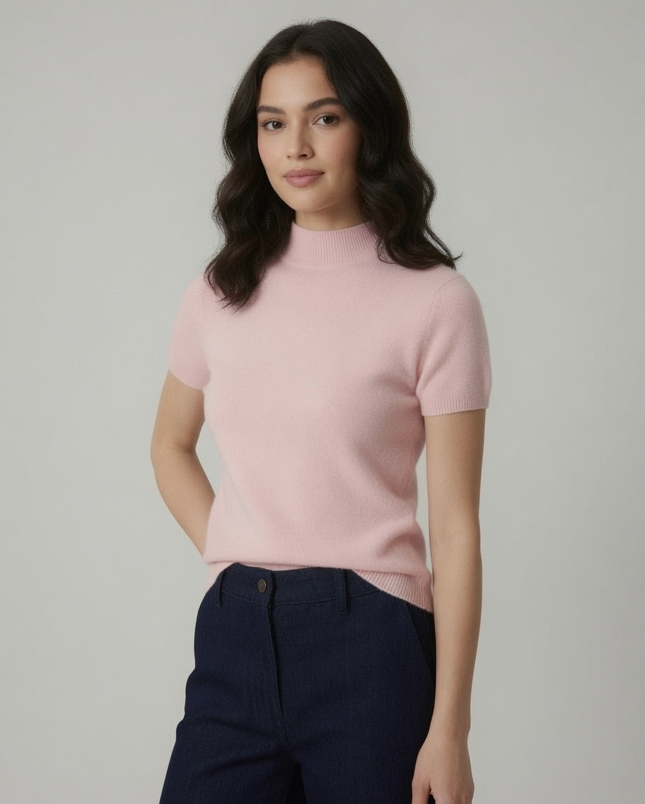Lupetto a maniche corte – Rosa Pallido