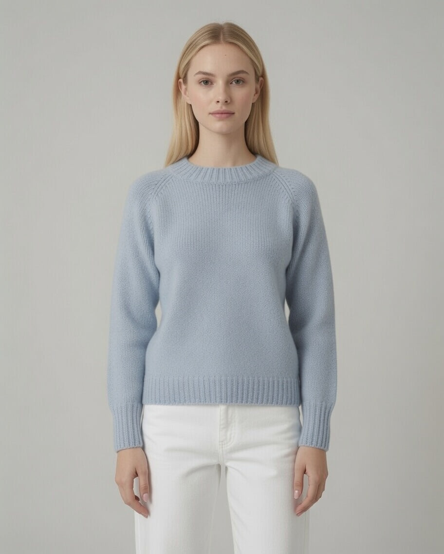 Maglia con scollo a barca – Azzurro