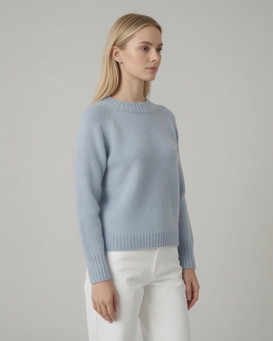 Maglia con scollo a barca – Azzurro