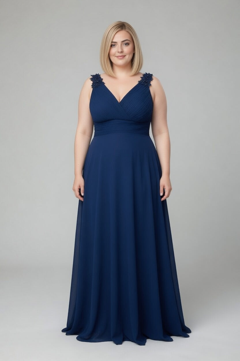 Abito in crêpe taglie forti Cheryl Queen Size – Blu Marine