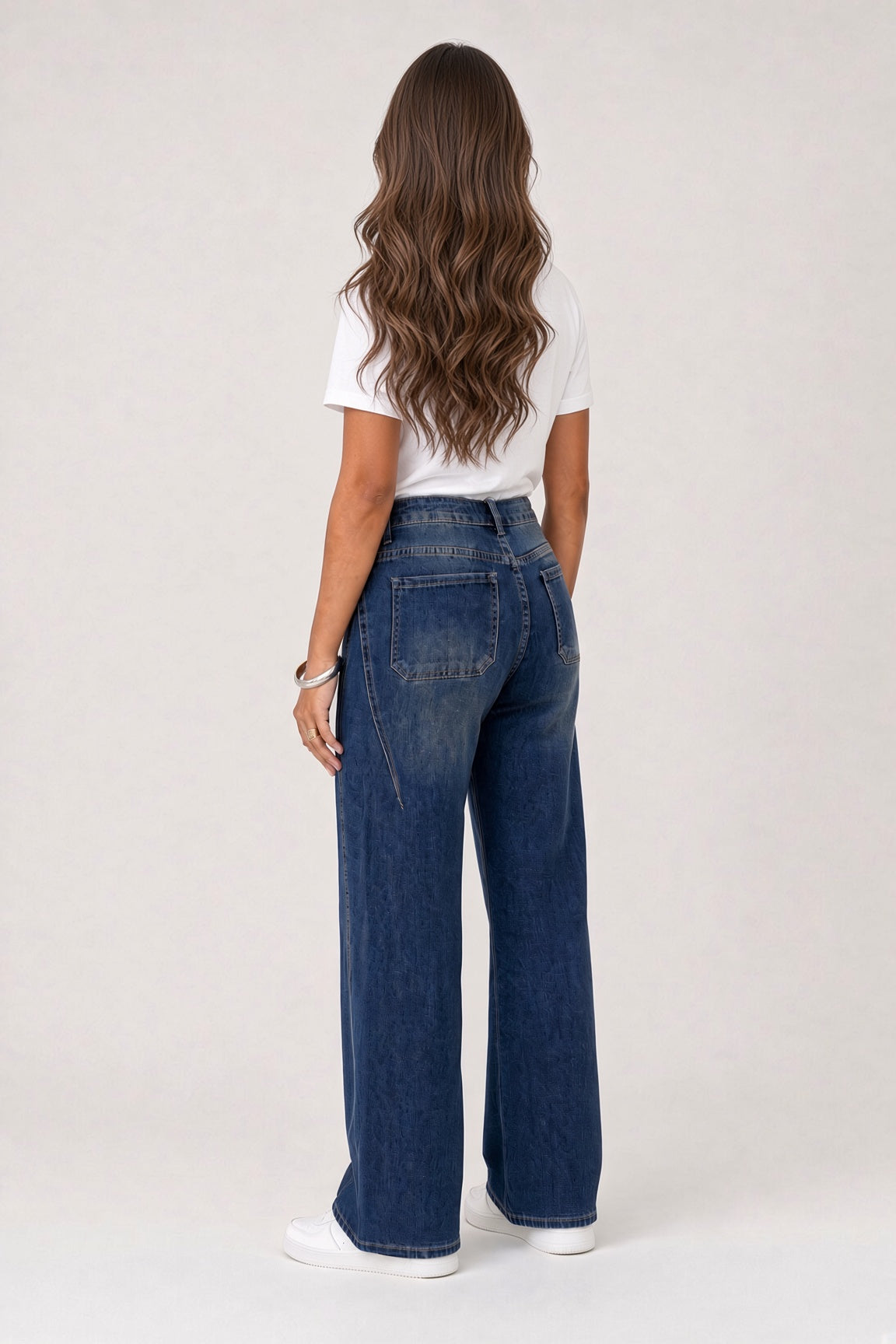 Jina high-waisted wide-leg jeans – Denim blue