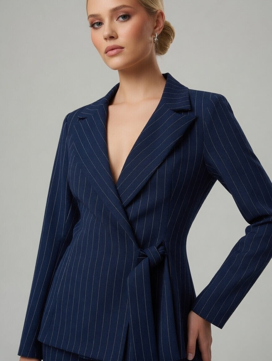 Completo giacca e pantalone gessato Lanny – Blu