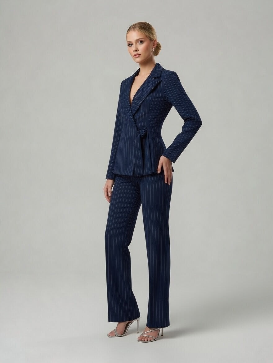 Completo giacca e pantalone gessato Lanny – Blu