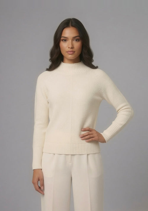 Pure wool mock-neck sweater