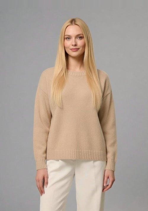 Wide-neck dropped-shoulder sweater