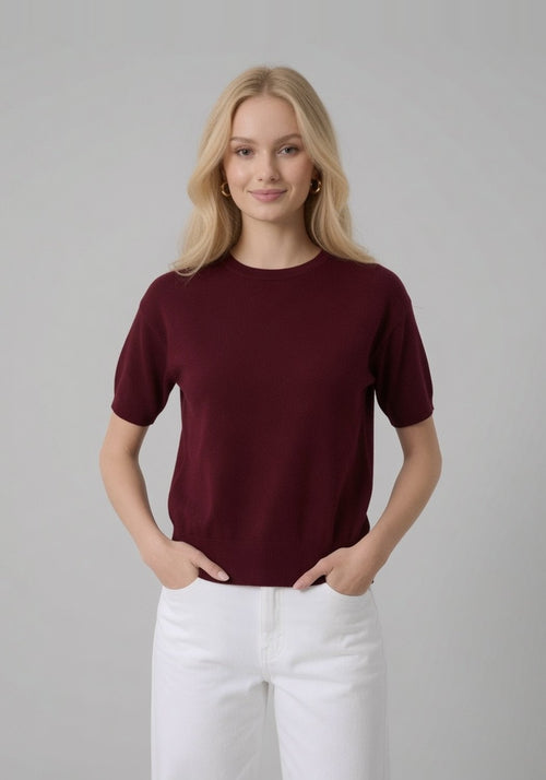 Maglia girocollo a maniche corte