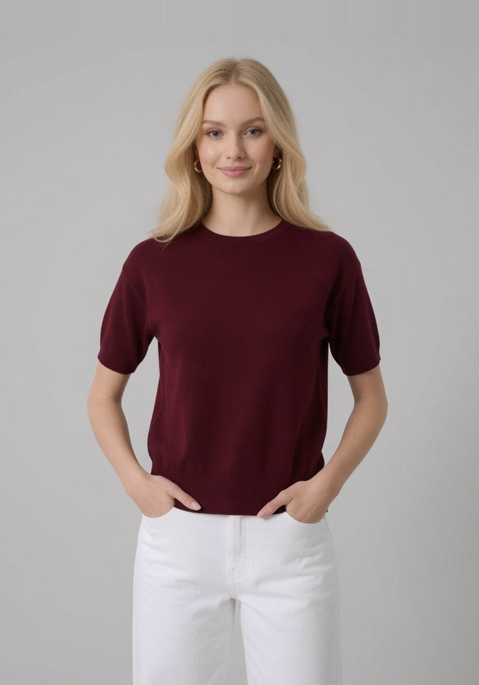 Maglia girocollo a maniche corte